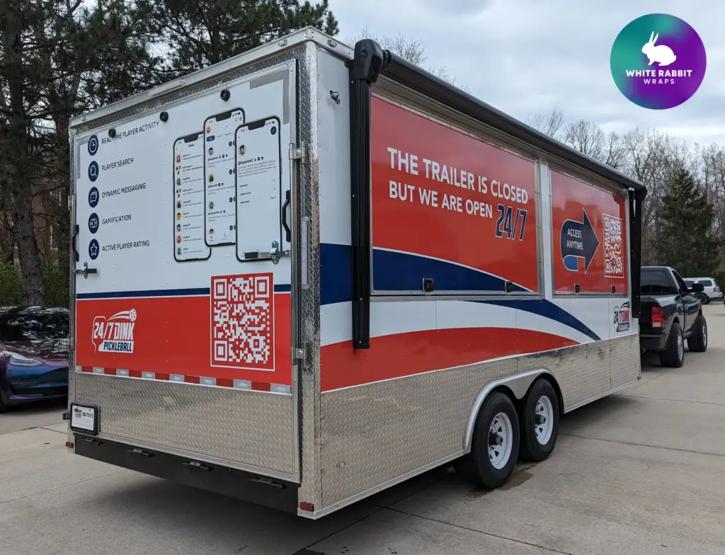 Custom designed trailer branding