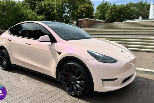 Tesla Model Y pink car wrap